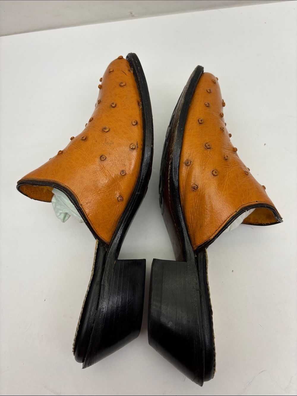 Hand Crafted in Mexico, Tan Studded Slip-On Leather Mules, sz 7.5 B, box 74 - Picture 4 of 6